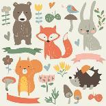 Zoo Alphabet with Cute Animals in Cartoon Style.-Kaliaha Volha-Art Print