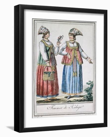 Kaluga Women in Traditional Costumes-null-Framed Giclee Print