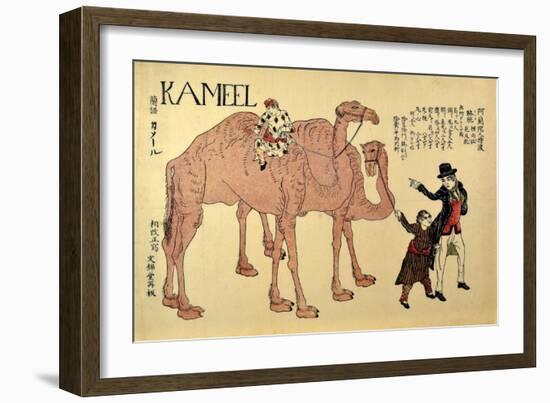 Kameel, Pub. 1821 (Coloured Woodcut)-Japanese School-Framed Giclee Print