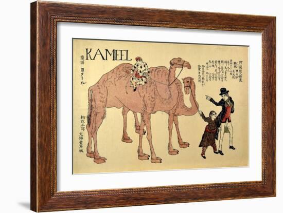 Kameel, Pub. 1821 (Coloured Woodcut)-Japanese School-Framed Giclee Print