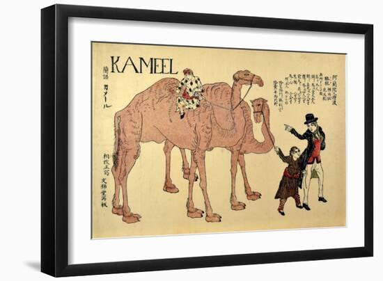 Kameel, Pub. 1821 (Coloured Woodcut)-Japanese School-Framed Giclee Print