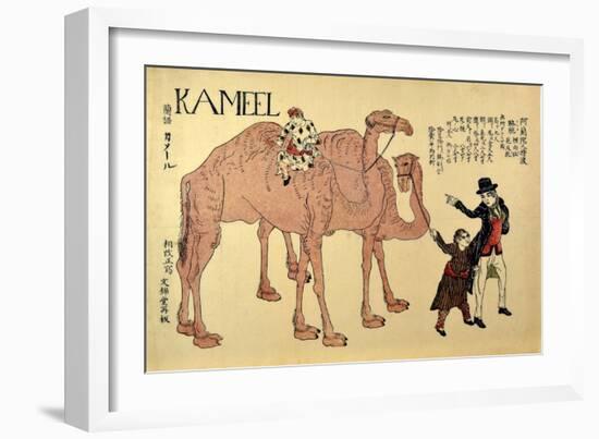 Kameel, Pub. 1821 (Coloured Woodcut)-Japanese School-Framed Giclee Print