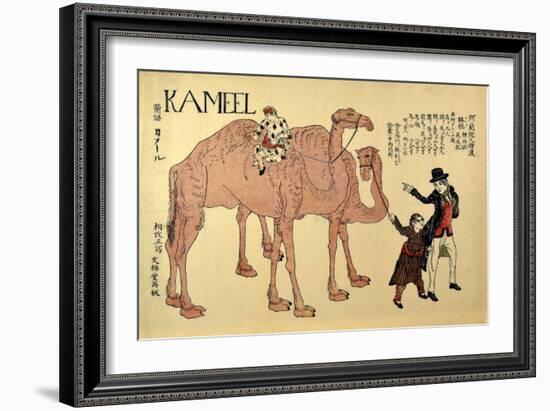 Kameel, Pub. 1821 (Coloured Woodcut)-Japanese School-Framed Giclee Print