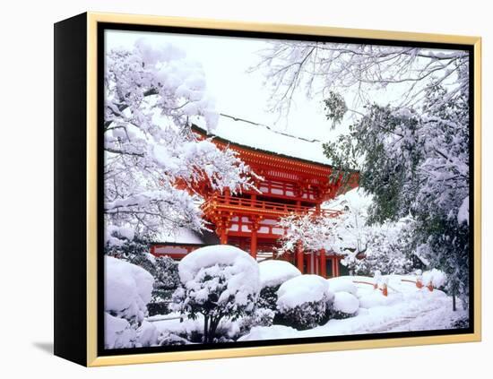 Kamigamo Shrine in Snow, Kyoto, Japan-null-Framed Premier Image Canvas