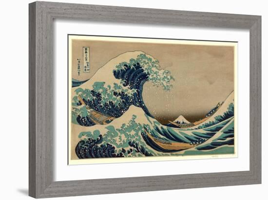 Kanagawa Oki Nami Ura-Katsushika Hokusai-Framed Giclee Print