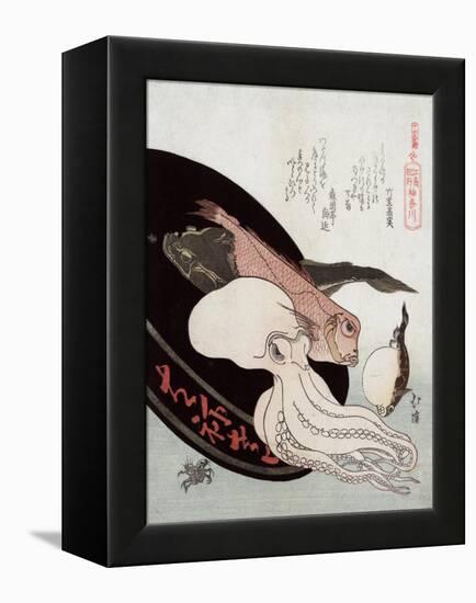 Kanagawa-Totoya Hokkei-Framed Premier Image Canvas