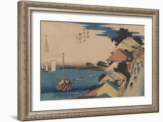 Kanagawa-Ando Hiroshige-Framed Art Print