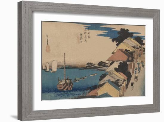Kanagawa-Ando Hiroshige-Framed Art Print