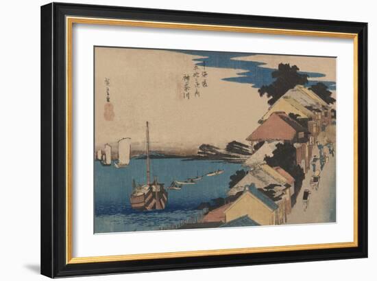 Kanagawa-Ando Hiroshige-Framed Art Print