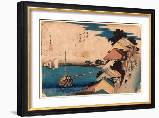 Kanagawa-Utagawa Hiroshige-Framed Giclee Print