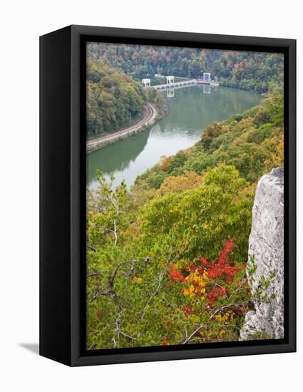 Kanawha River Overlook, Hawks Nest State Park, Anstead, West Virginia, USA-Walter Bibikow-Framed Premier Image Canvas