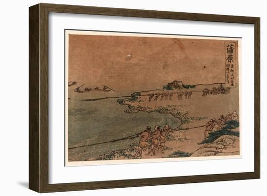 Kanbara-Katsushika Hokusai-Framed Giclee Print