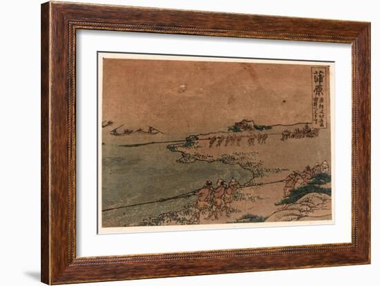 Kanbara-Katsushika Hokusai-Framed Giclee Print