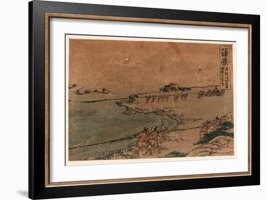 Kanbara-Katsushika Hokusai-Framed Giclee Print