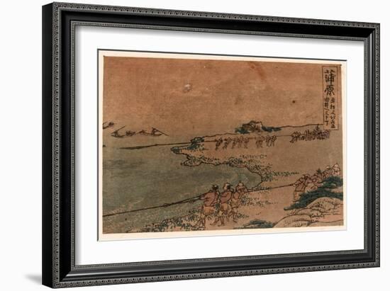 Kanbara-Katsushika Hokusai-Framed Giclee Print