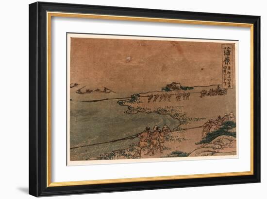 Kanbara-Katsushika Hokusai-Framed Giclee Print