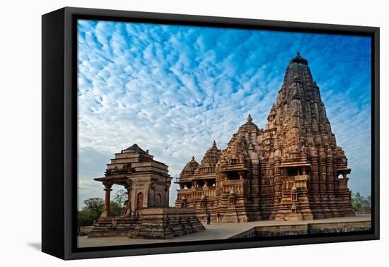 Kandariya Mahadeva Temple, Khajuraho, India, Unesco Heritage Site.-Rudra Narayan Mitra-Framed Premier Image Canvas