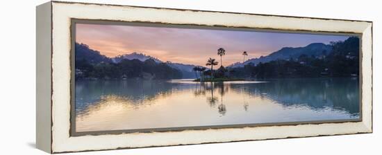 Kandy Lake and the Island at Sunrise, Kandy, Central Province, Sri Lanka, Asia-Matthew Williams-Ellis-Framed Premier Image Canvas