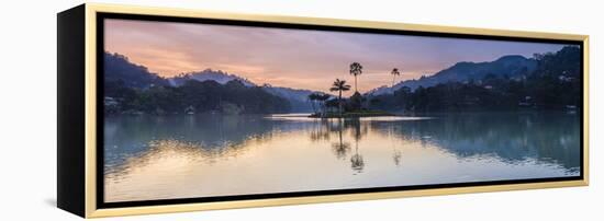 Kandy Lake and the Island at Sunrise, Kandy, Central Province, Sri Lanka, Asia-Matthew Williams-Ellis-Framed Premier Image Canvas