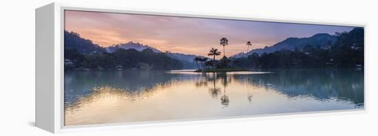 Kandy Lake and the Island at Sunrise, Kandy, Central Province, Sri Lanka, Asia-Matthew Williams-Ellis-Framed Premier Image Canvas