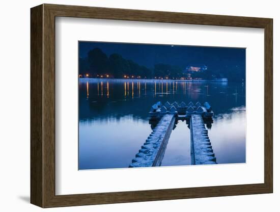 Kandy Lake and the Temple of the Sacred Tooth Relic (Sri Dalada Maligawa) at Night-Matthew Williams-Ellis-Framed Photographic Print