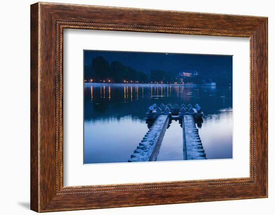 Kandy Lake and the Temple of the Sacred Tooth Relic (Sri Dalada Maligawa) at Night-Matthew Williams-Ellis-Framed Photographic Print