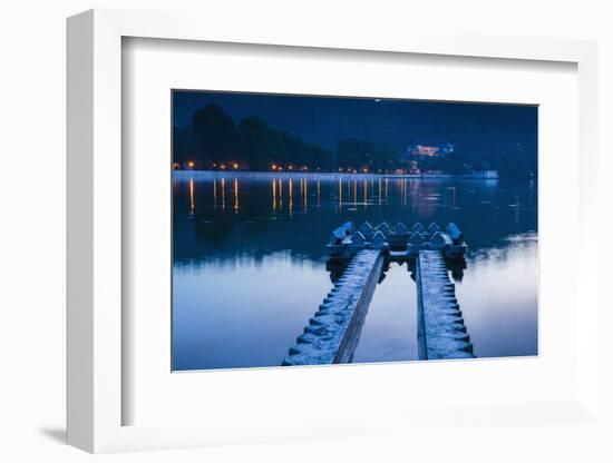 Kandy Lake and the Temple of the Sacred Tooth Relic (Sri Dalada Maligawa) at Night-Matthew Williams-Ellis-Framed Photographic Print