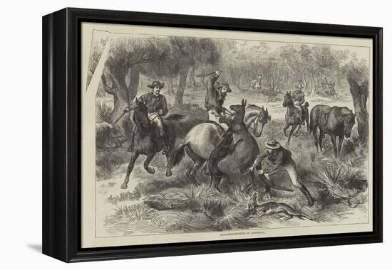 Kangaroo-Hunting in Australia-null-Framed Premier Image Canvas