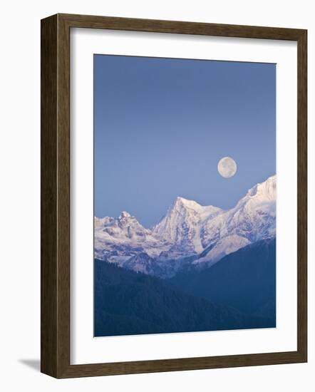 Kangchendzonga Range, Full Moon over Kanchenjunga, Upper Pelling, Pelling, Sikkim, India-Jane Sweeney-Framed Photographic Print