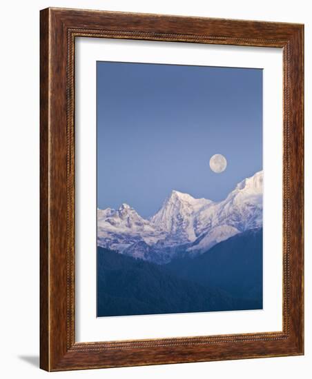 Kangchendzonga Range, Full Moon over Kanchenjunga, Upper Pelling, Pelling, Sikkim, India-Jane Sweeney-Framed Photographic Print