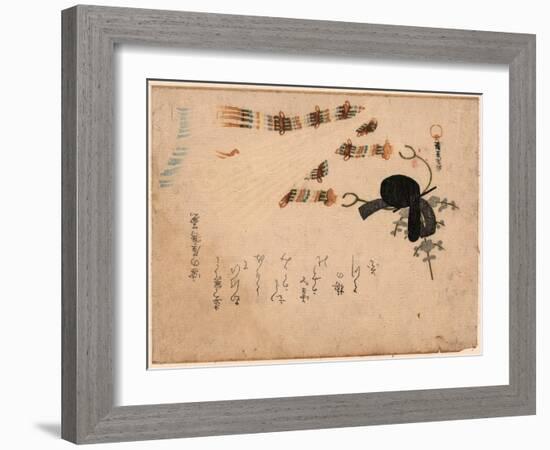 Kanmuri Ni Hiogi-Kubo Shunman-Framed Giclee Print