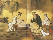 Elegant Pastimes, Calligraphy, Screen-Kano Tansetsu-Giclee Print