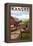 Kansas - Barnyard Scene-Lantern Press-Framed Stretched Canvas