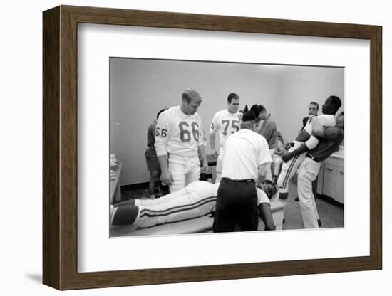 Kansas City Chiefs Football Team Players Massaged before the Championship Game, January 15, 1967-Bill Ray-Framed Photographic Print