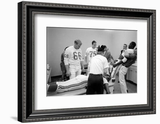 Kansas City Chiefs Football Team Players Massaged before the Championship Game, January 15, 1967-Bill Ray-Framed Photographic Print