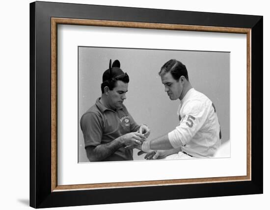 Kansas City Chiefs Jerry Mays before Super Bowl I, Los Angeles, California, January, 15 1967-Bill Ray-Framed Photographic Print