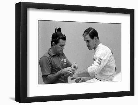 Kansas City Chiefs Jerry Mays before Super Bowl I, Los Angeles, California, January, 15 1967-Bill Ray-Framed Photographic Print