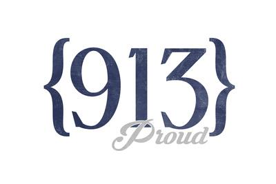 Kansas City Missouri 913 Area Code Blue Art Print Lantern Press Art Com