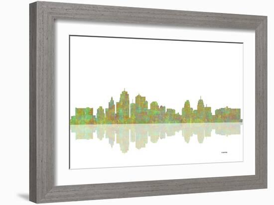 Kansas City Missouri Skyline 1-Marlene Watson-Framed Giclee Print