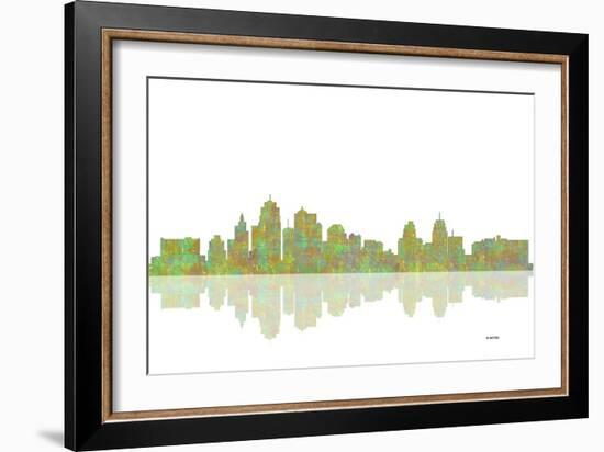 Kansas City Missouri Skyline 1-Marlene Watson-Framed Giclee Print