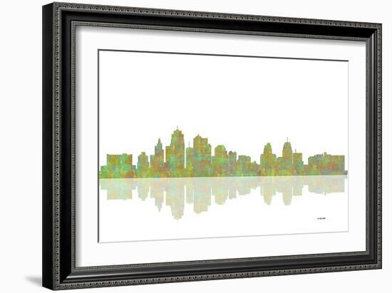 Kansas City Missouri Skyline 1-Marlene Watson-Framed Giclee Print