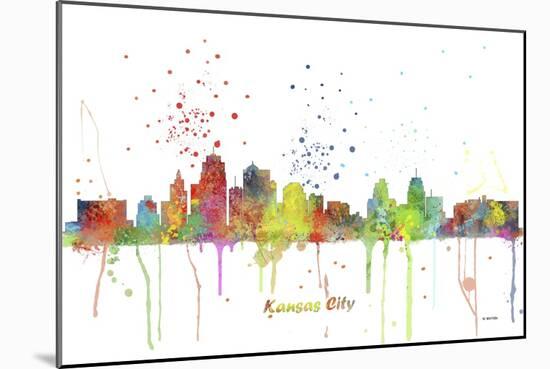 Kansas City Missouri Skyline MCLR 1-Marlene Watson-Mounted Giclee Print