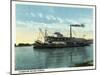 Kansas City, Missouri - View of a Steamer on the Missouri River-Lantern Press-Mounted Art Print