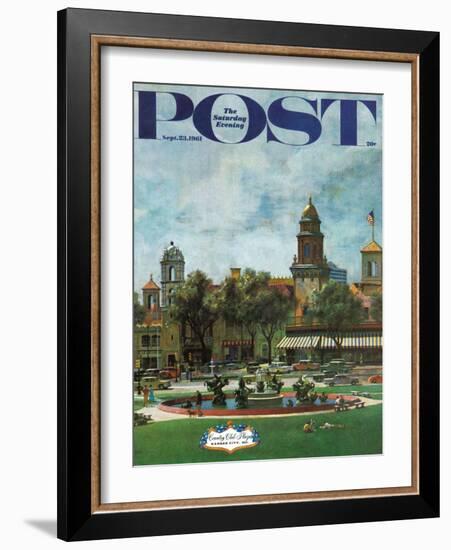 "Kansas City," Saturday Evening Post Cover, September 23, 1961-John Falter-Framed Giclee Print