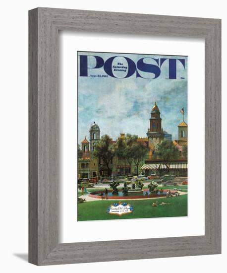 "Kansas City," Saturday Evening Post Cover, September 23, 1961-John Falter-Framed Giclee Print