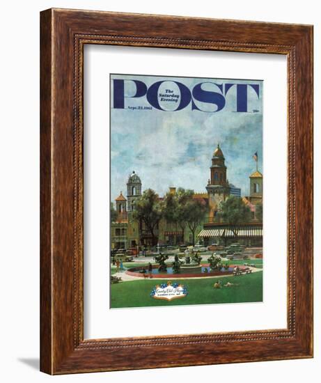 "Kansas City," Saturday Evening Post Cover, September 23, 1961-John Falter-Framed Giclee Print