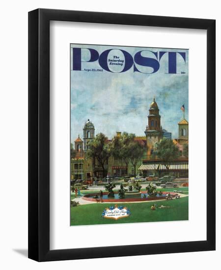 "Kansas City," Saturday Evening Post Cover, September 23, 1961-John Falter-Framed Giclee Print