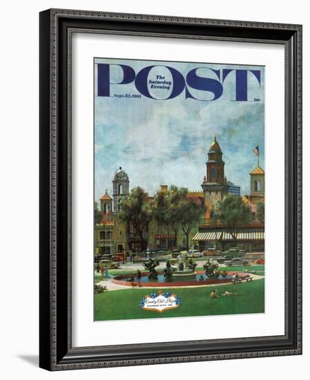 "Kansas City," Saturday Evening Post Cover, September 23, 1961-John Falter-Framed Premium Giclee Print