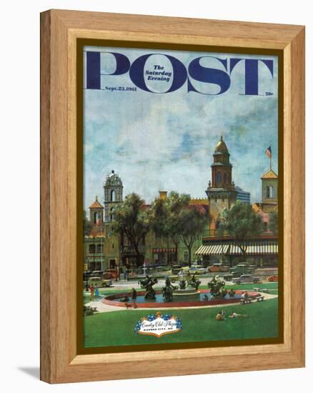 "Kansas City," Saturday Evening Post Cover, September 23, 1961-John Falter-Framed Premier Image Canvas