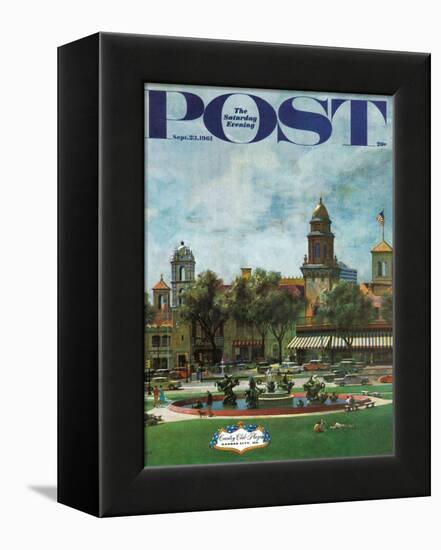 "Kansas City," Saturday Evening Post Cover, September 23, 1961-John Falter-Framed Premier Image Canvas